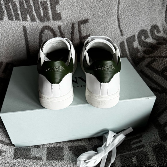 Lanvin DDB0 white dark green sneakers  FM-SKDK0A-GOTE-E23 size 43/10 NWT - Picture 2 of 12